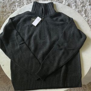 NWT Mount Cashmere Thick gray 100% cashmere quarter zip sweater men’s medium